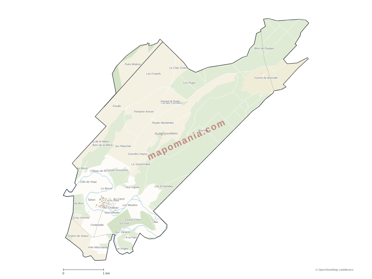 Carte de Autigny-la-Tour à personnaliser