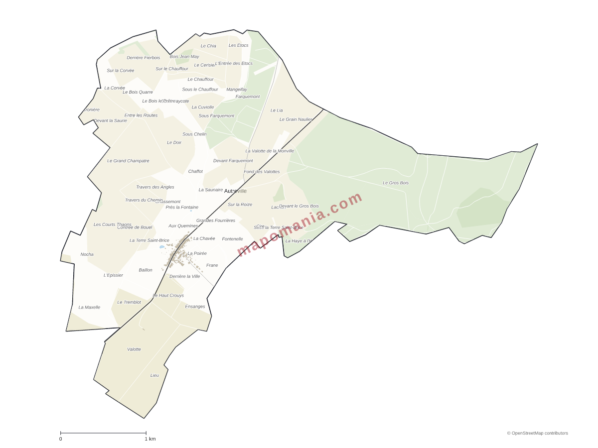Carte de Autreville à personnaliser