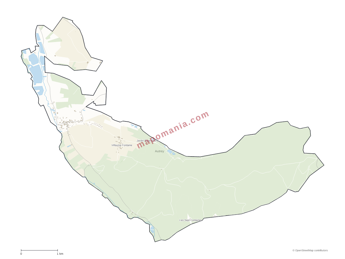 Carte de Autrey à personnaliser