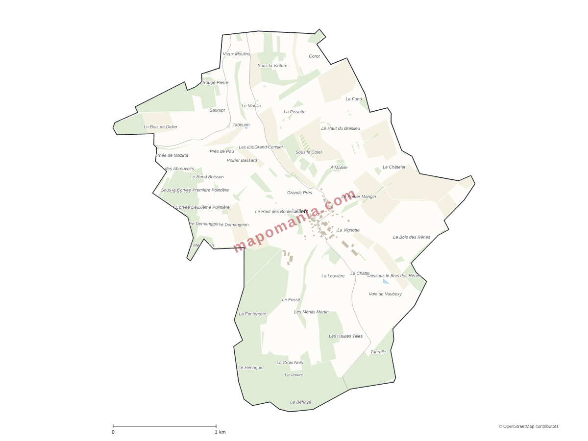 Carte de Avillers à personnaliser