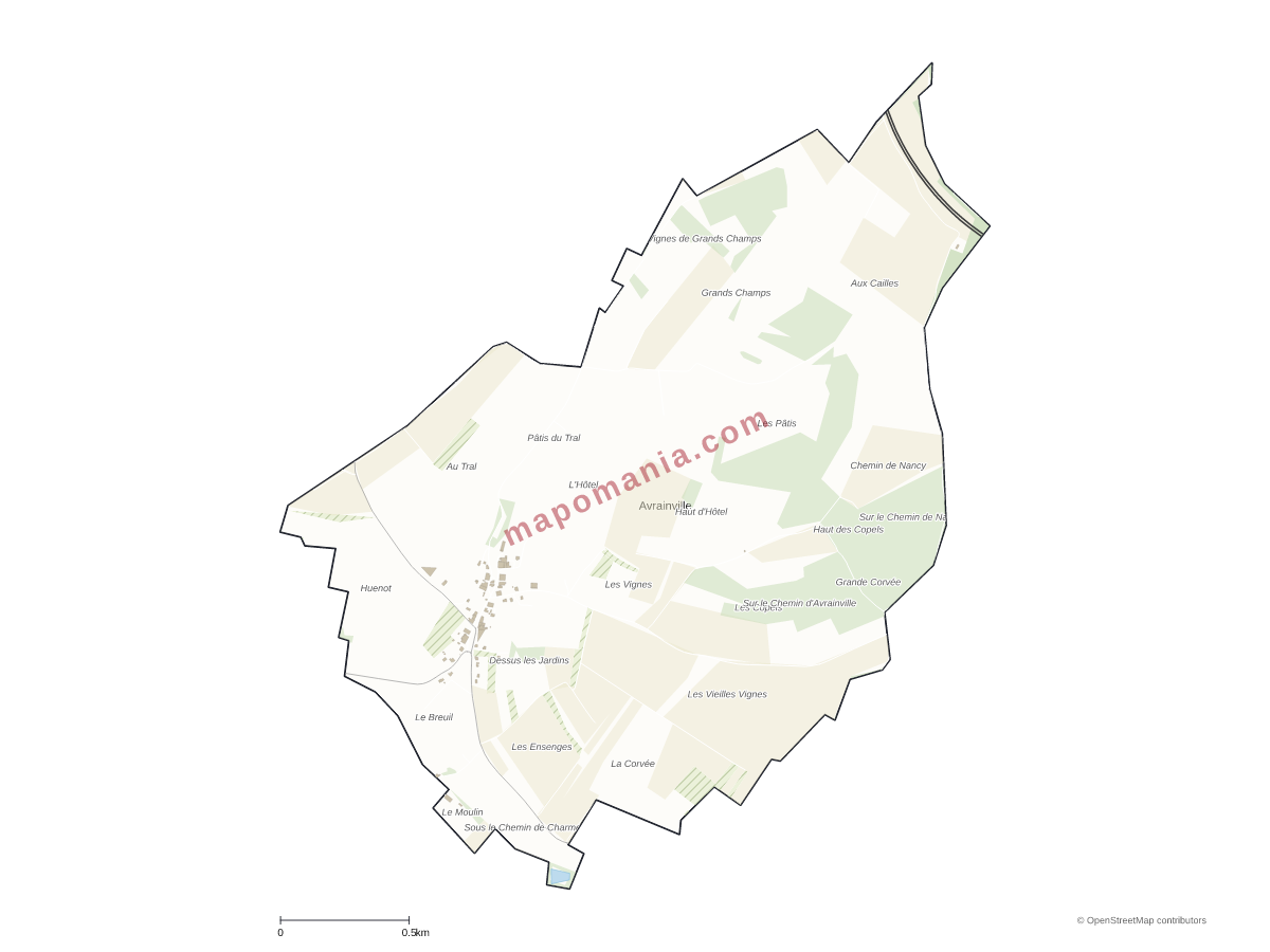 Carte de Avrainville à personnaliser