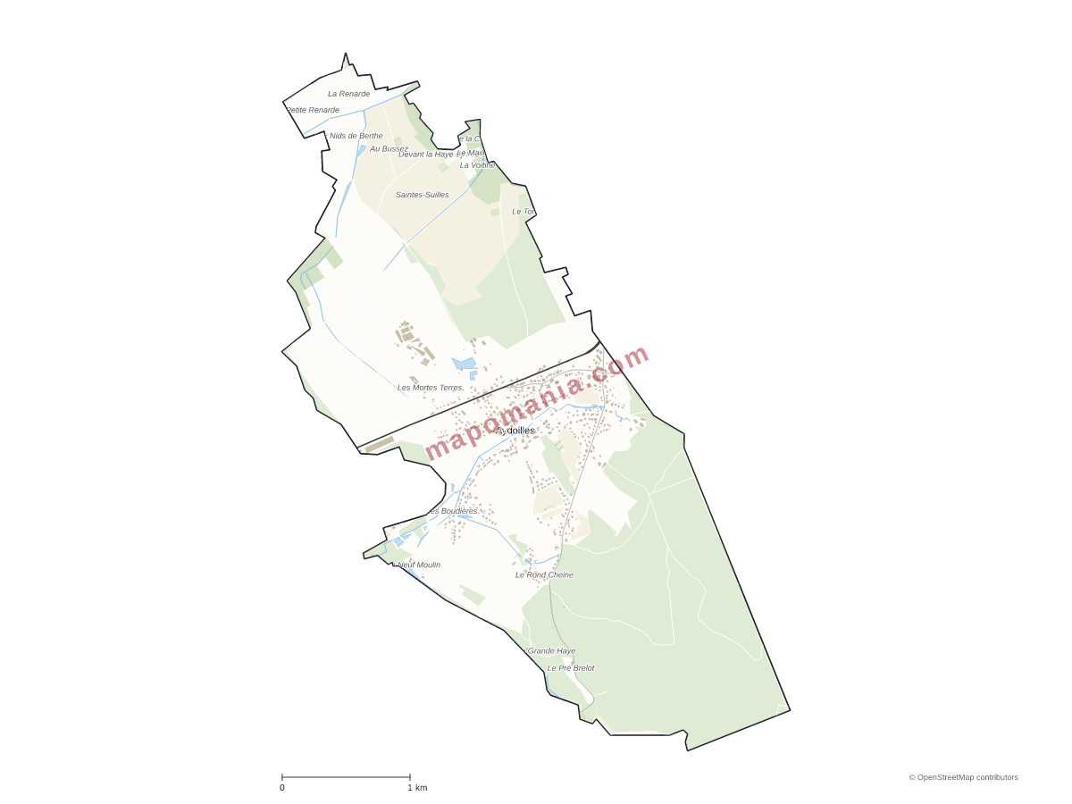 Carte de Aydoilles à personnaliser