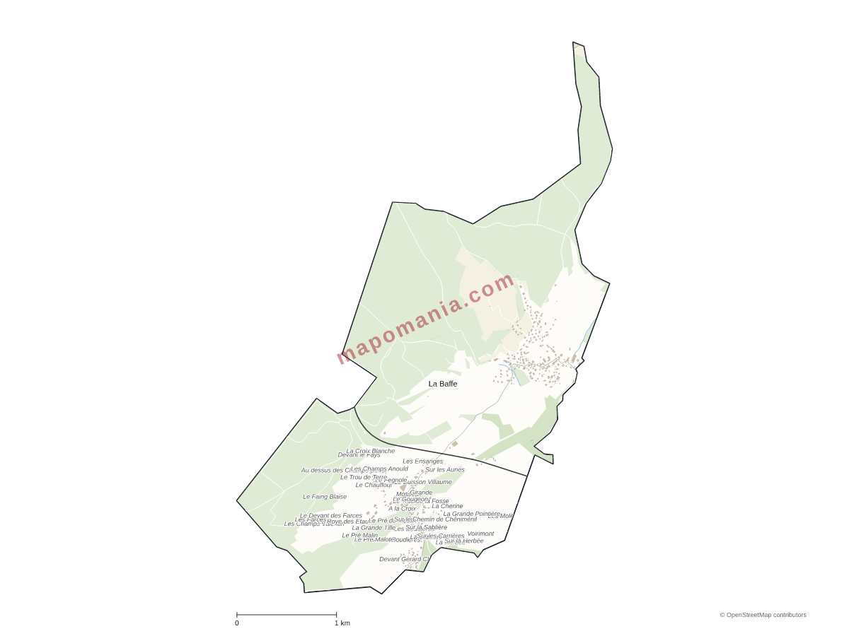 Carte de La Baffe à personnaliser