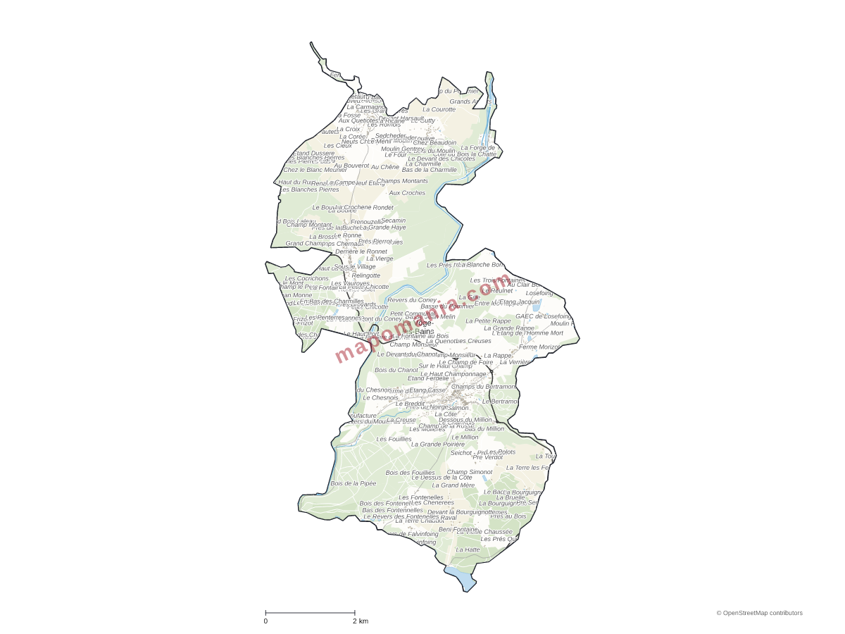 Carte de La Vôge-les-Bains à personnaliser