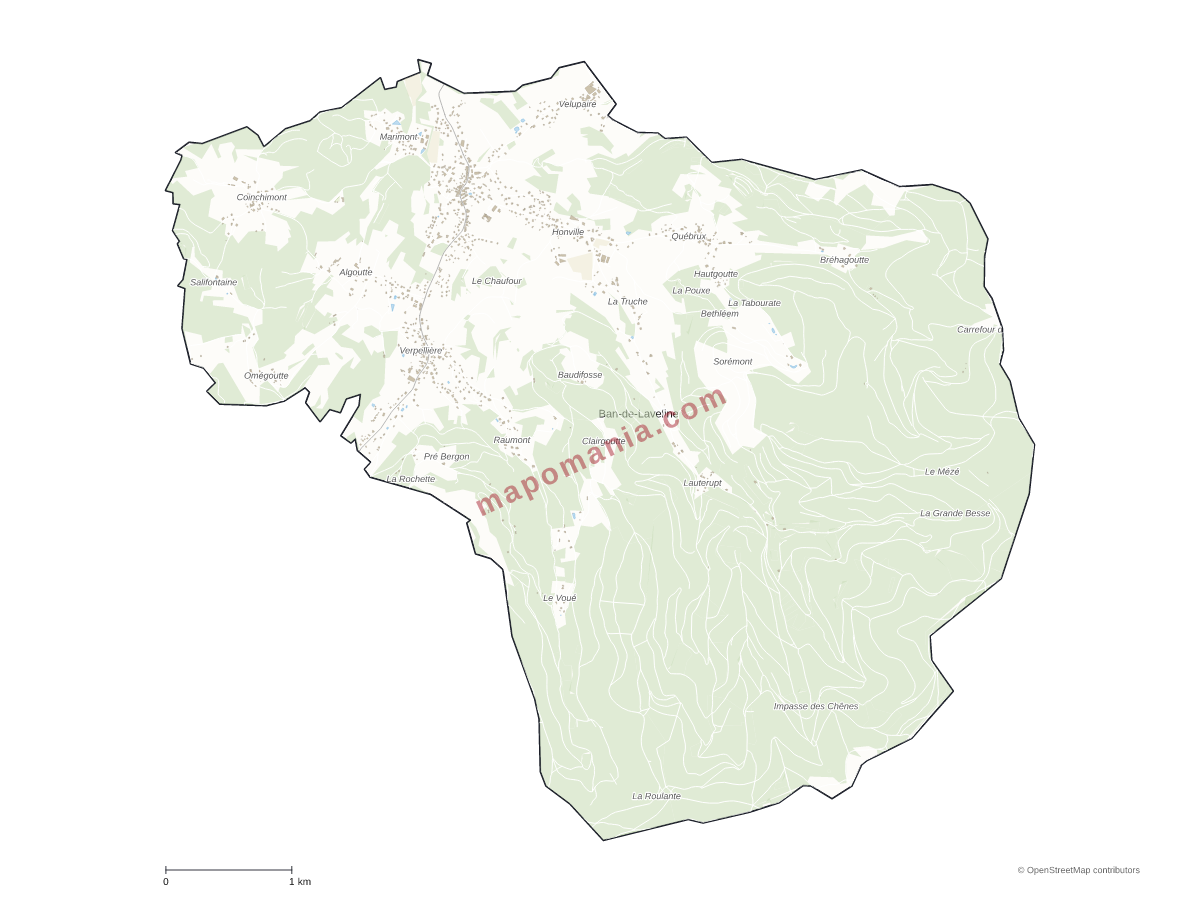 Carte de Ban-de-Laveline à personnaliser