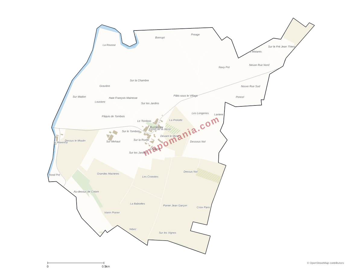 Carte de Battexey à personnaliser