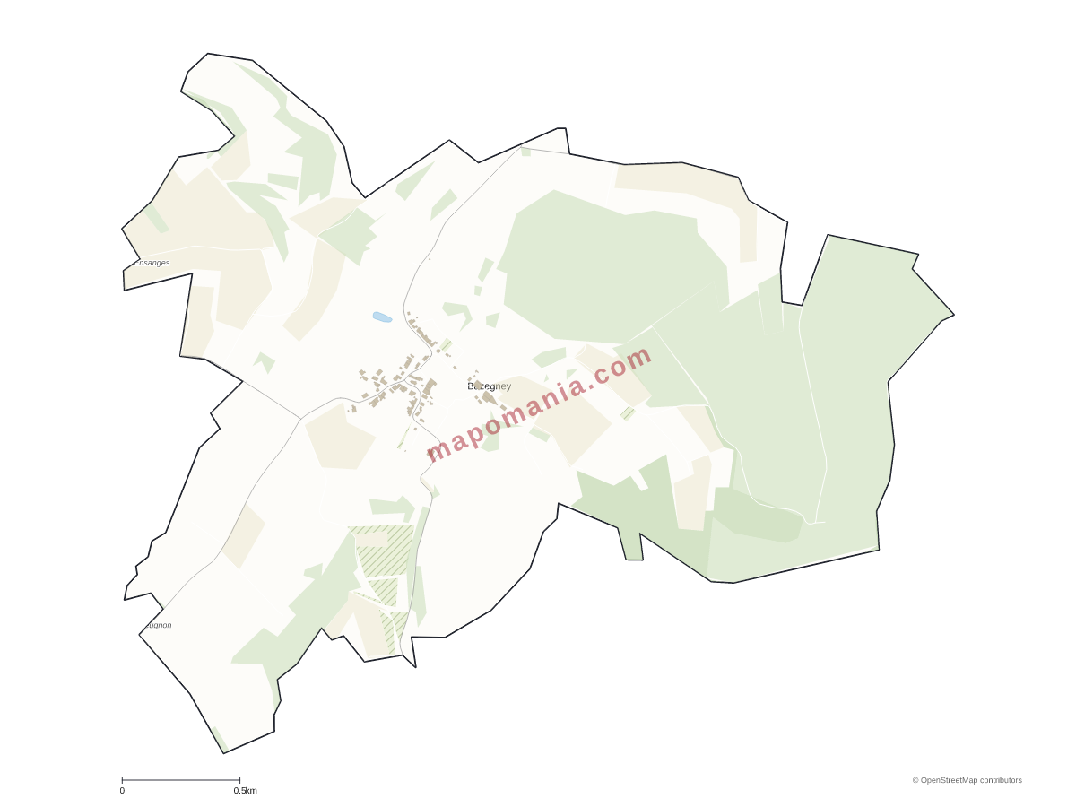 Carte de Bazegney à personnaliser