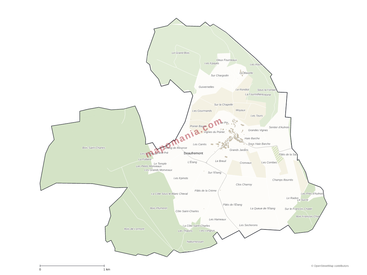 Carte de Beaufremont à personnaliser