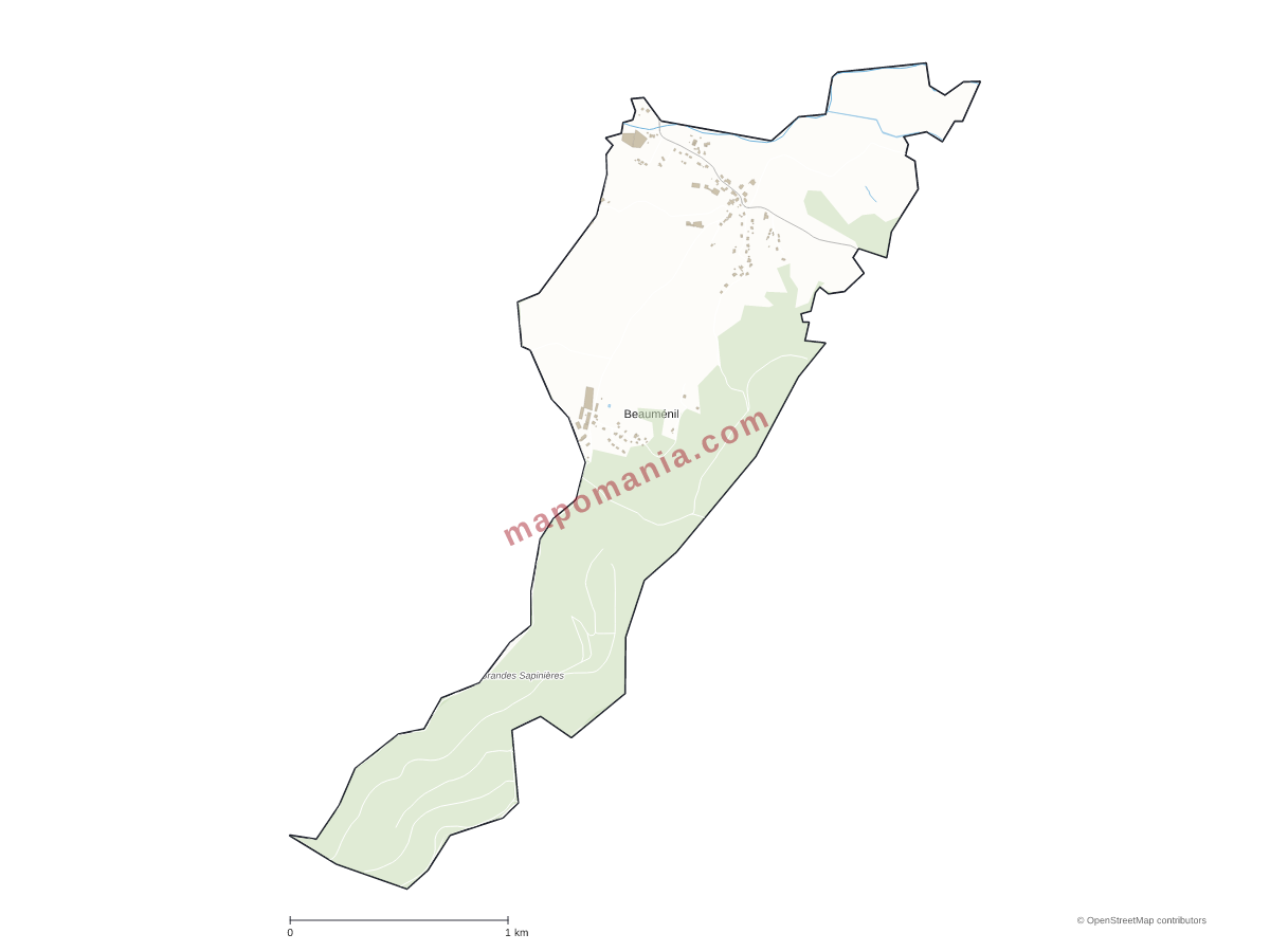 Carte de Beauménil à personnaliser