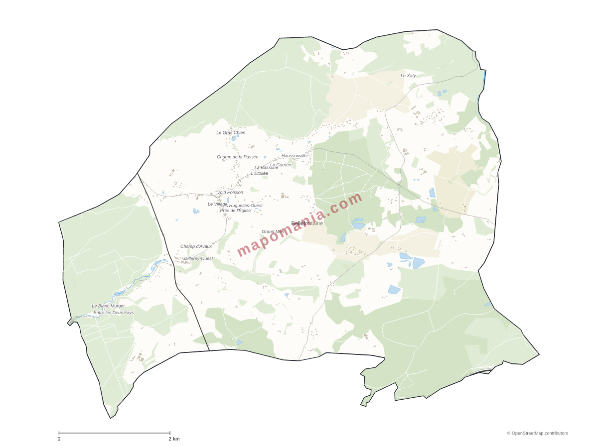 Carte de Bellefontaine à personnaliser