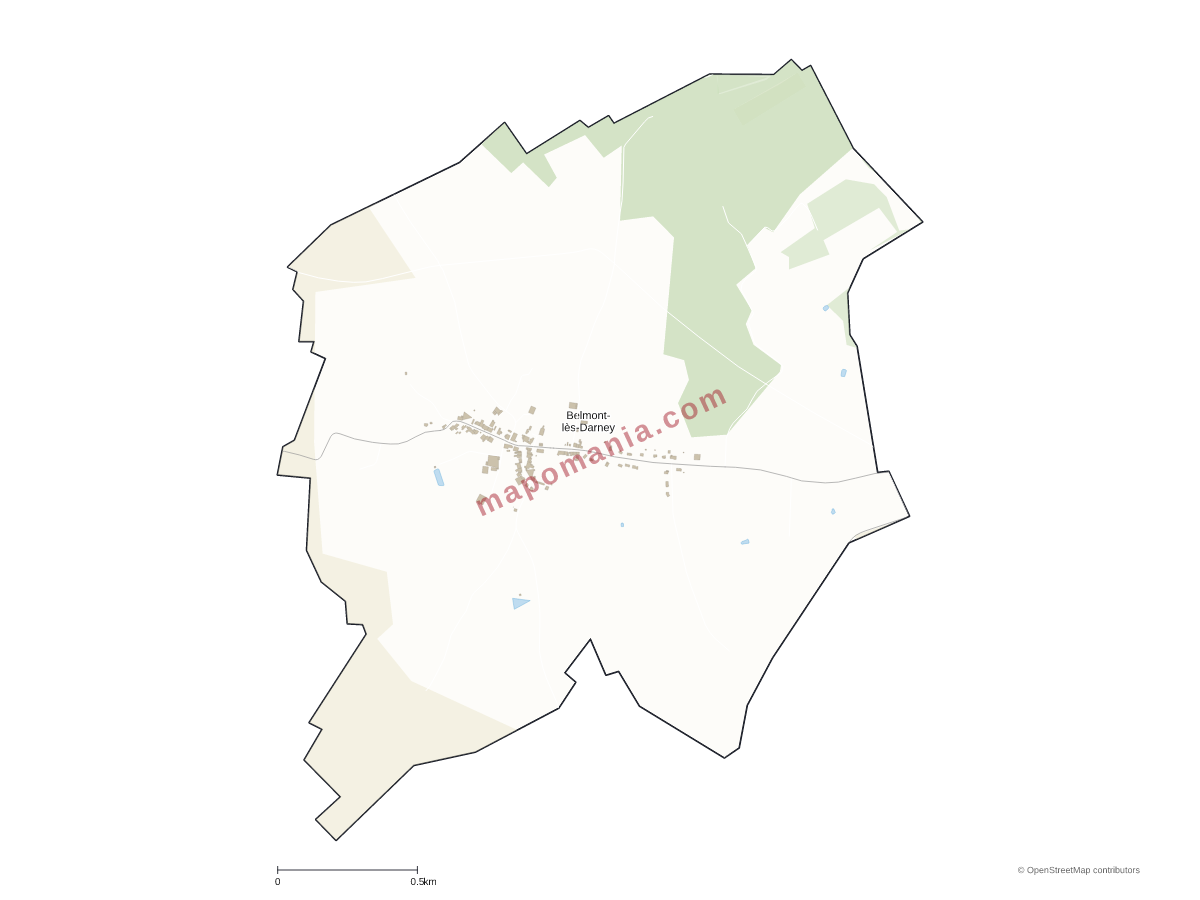 Carte de Belmont-lès-Darney à personnaliser