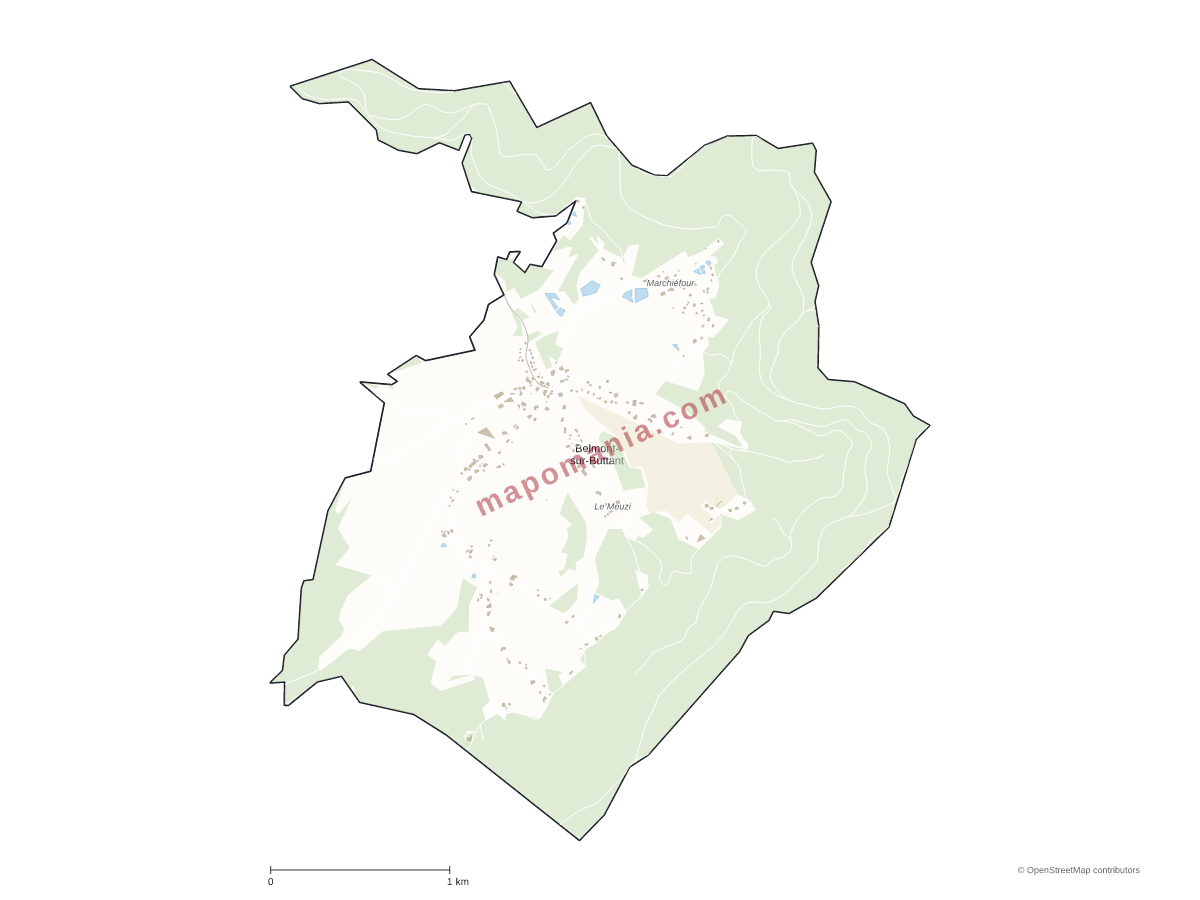 Carte de Belmont-sur-Buttant à personnaliser