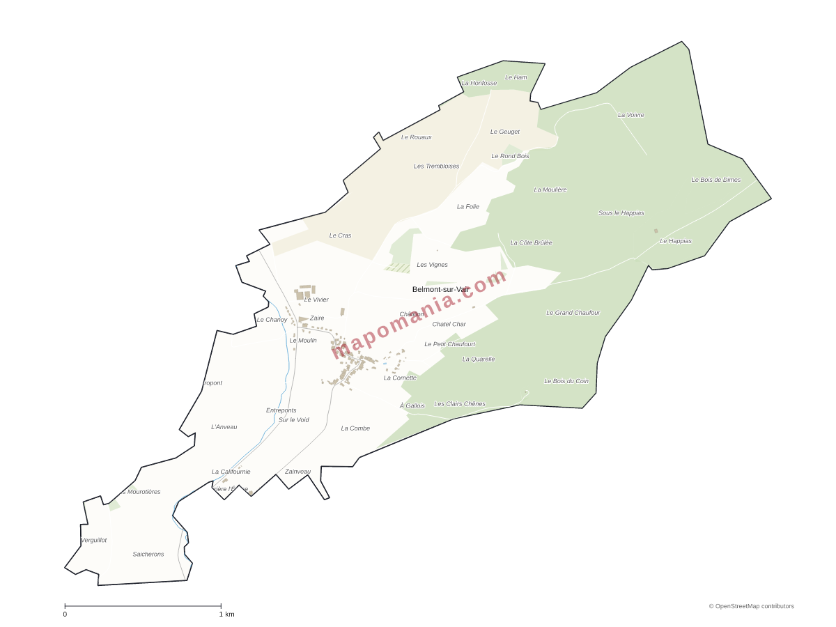 Carte de Belmont-sur-Vair à personnaliser