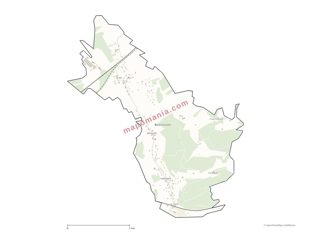 Carte de Bertrimoutier à personnaliser