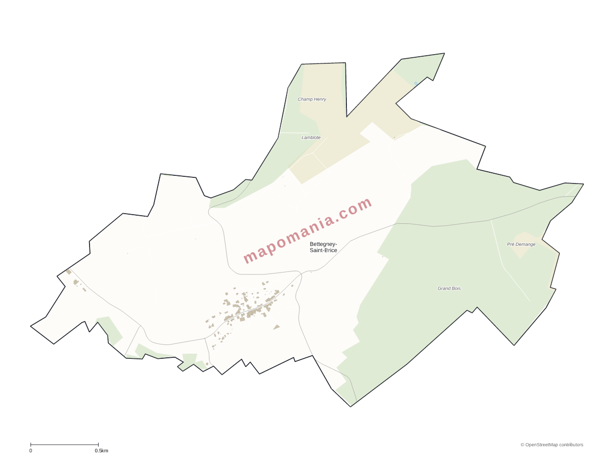 Carte de Bettegney-Saint-Brice à personnaliser