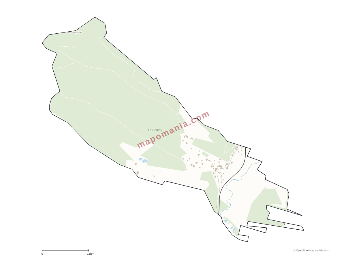 Carte de Le Beulay à personnaliser