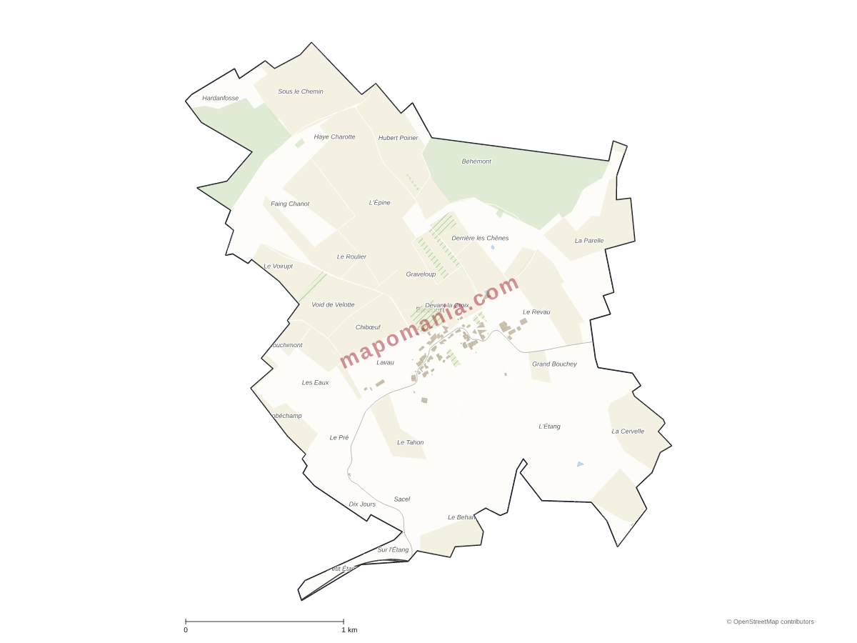 Carte de Biécourt à personnaliser