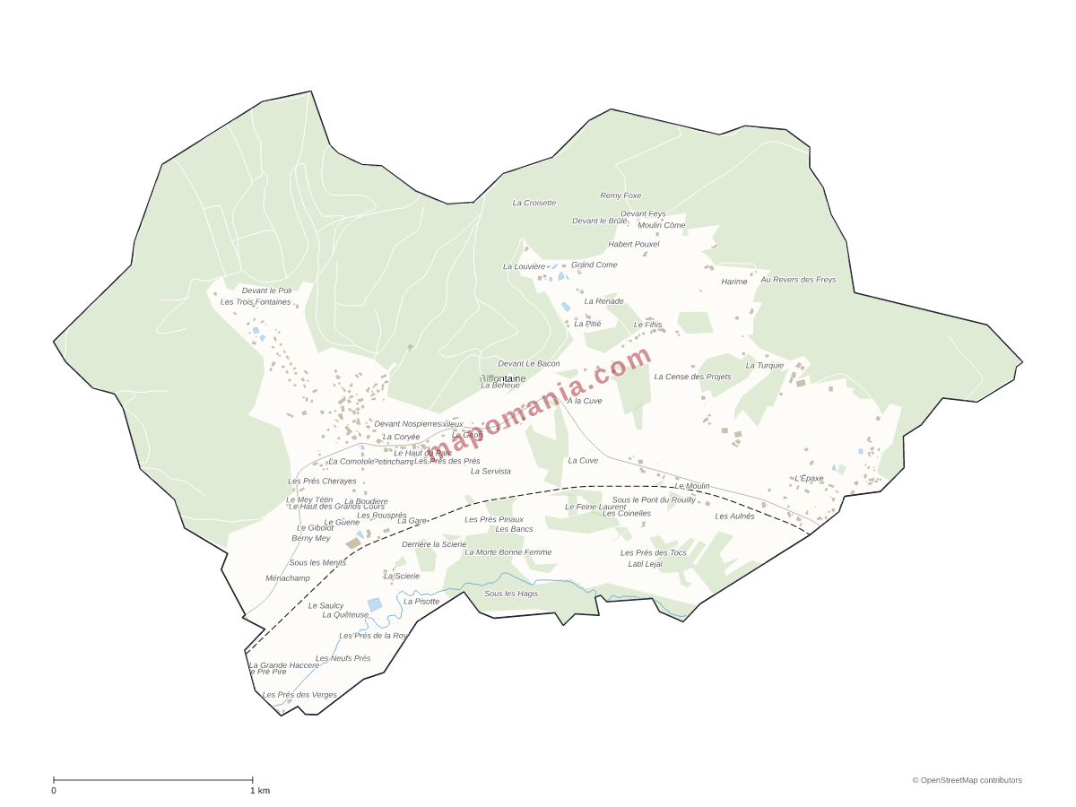 Carte de Biffontaine à personnaliser
