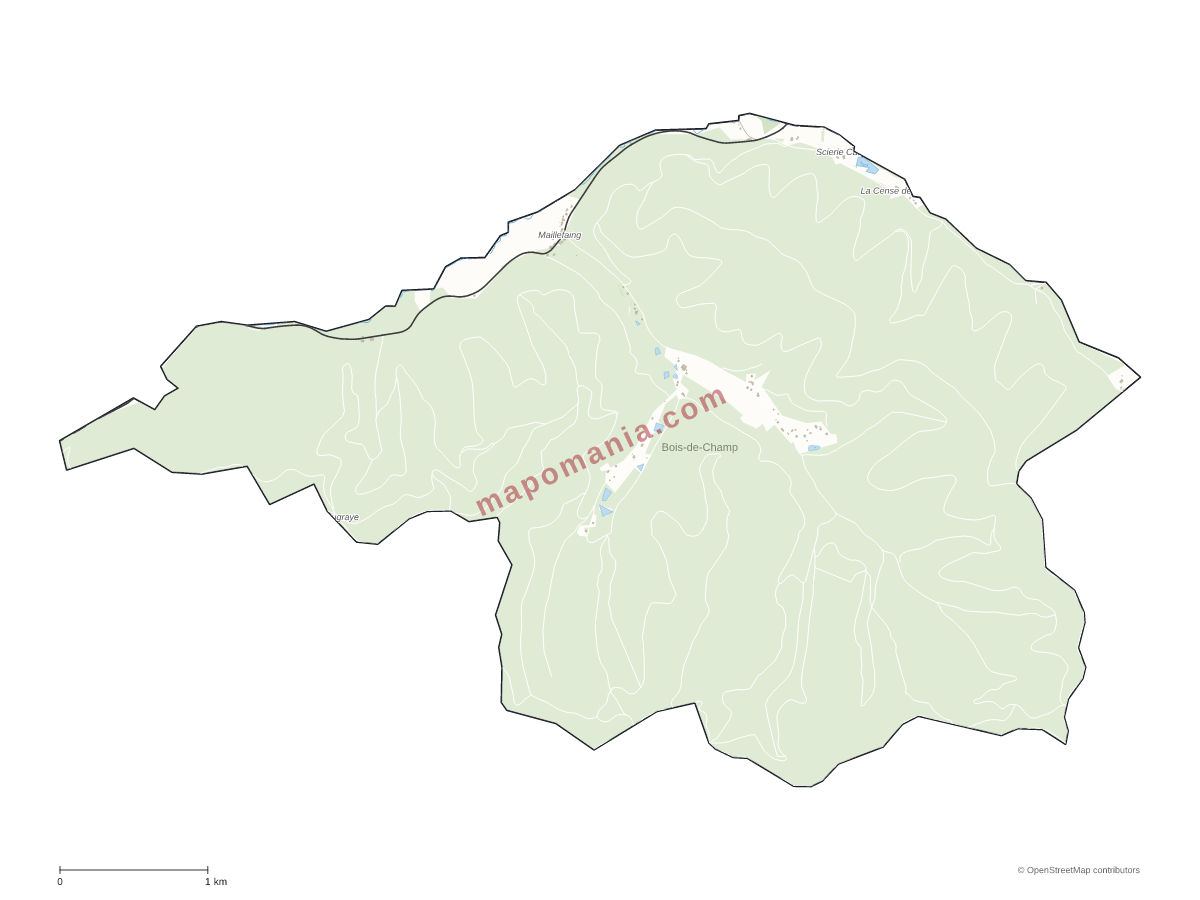 Carte de Bois-de-Champ à personnaliser