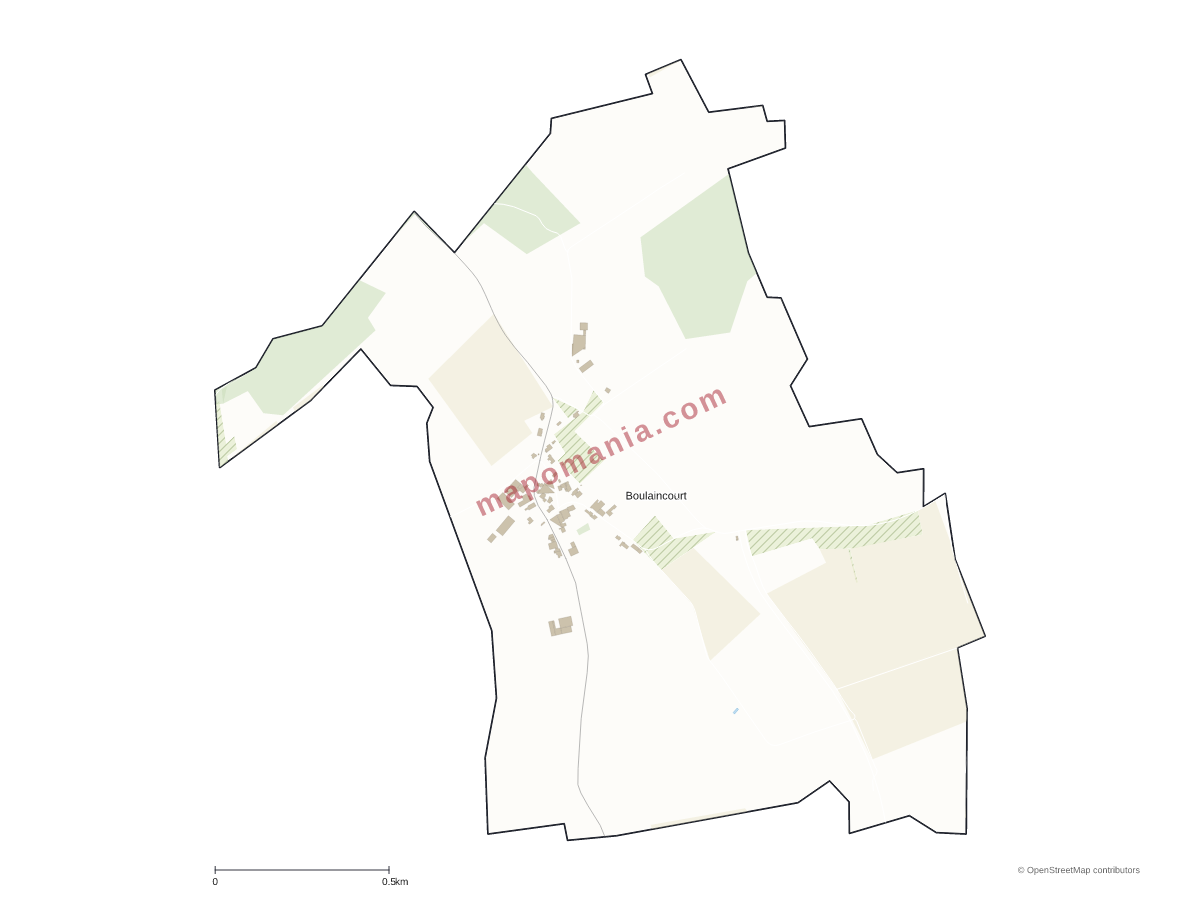 Carte de Boulaincourt à personnaliser