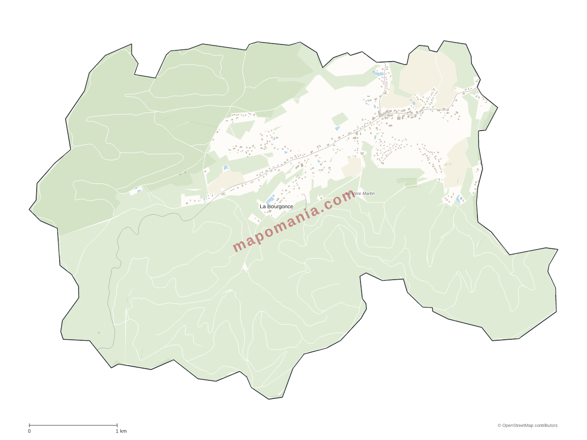 Carte de La Bourgonce à personnaliser