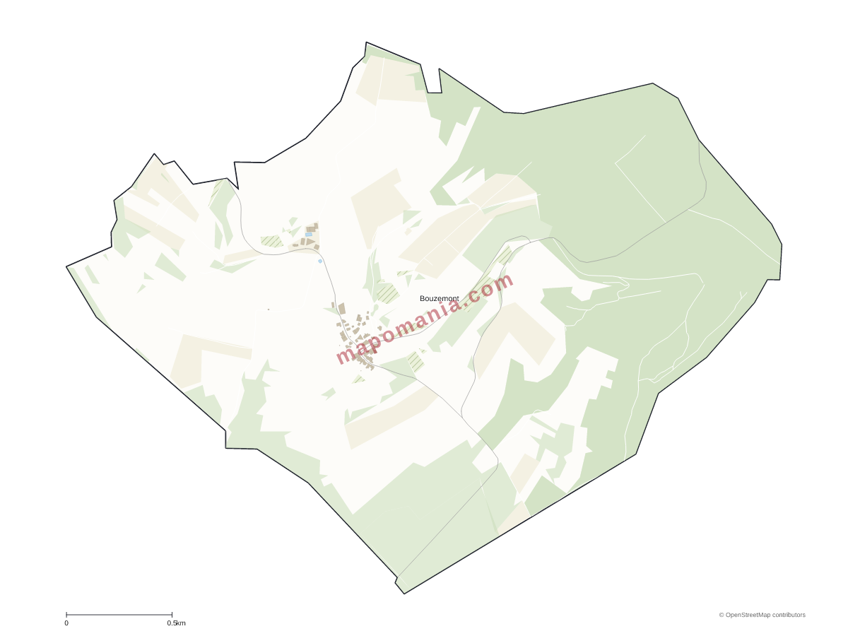 Carte de Bouzemont à personnaliser