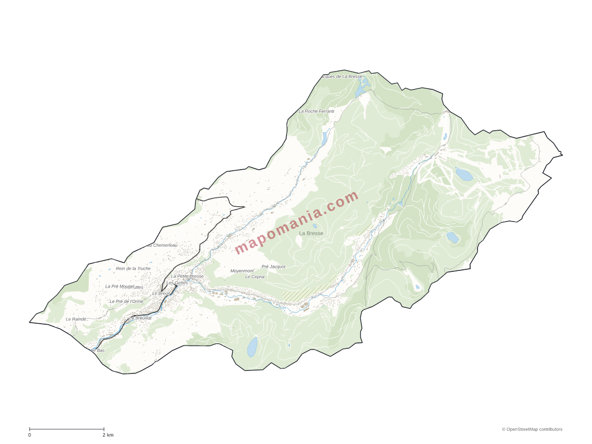 Carte de La Bresse à personnaliser