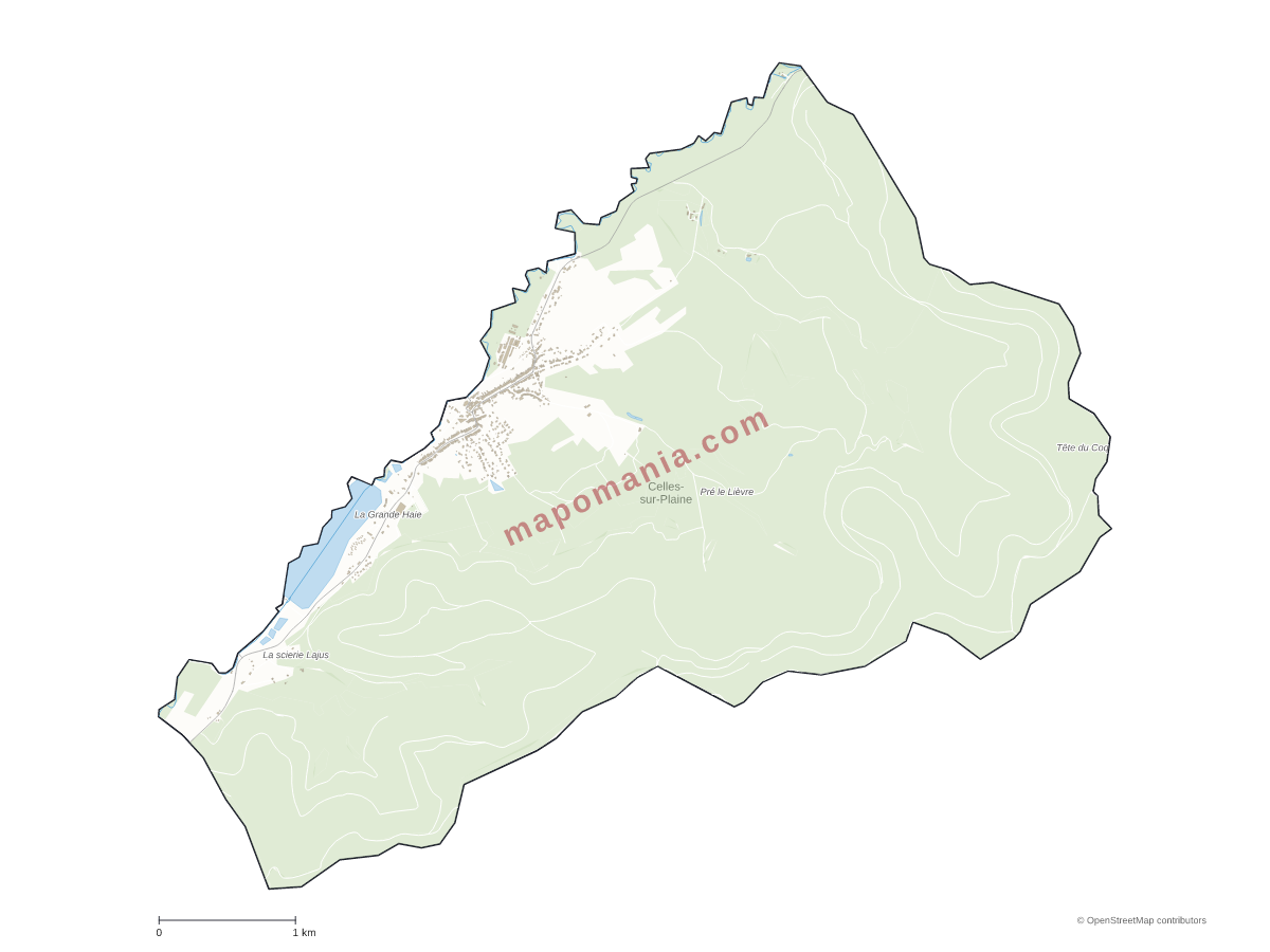 Carte de Celles-sur-Plaine à personnaliser