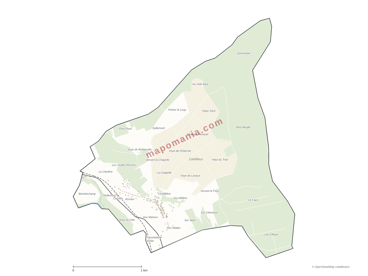 Carte de Certilleux à personnaliser
