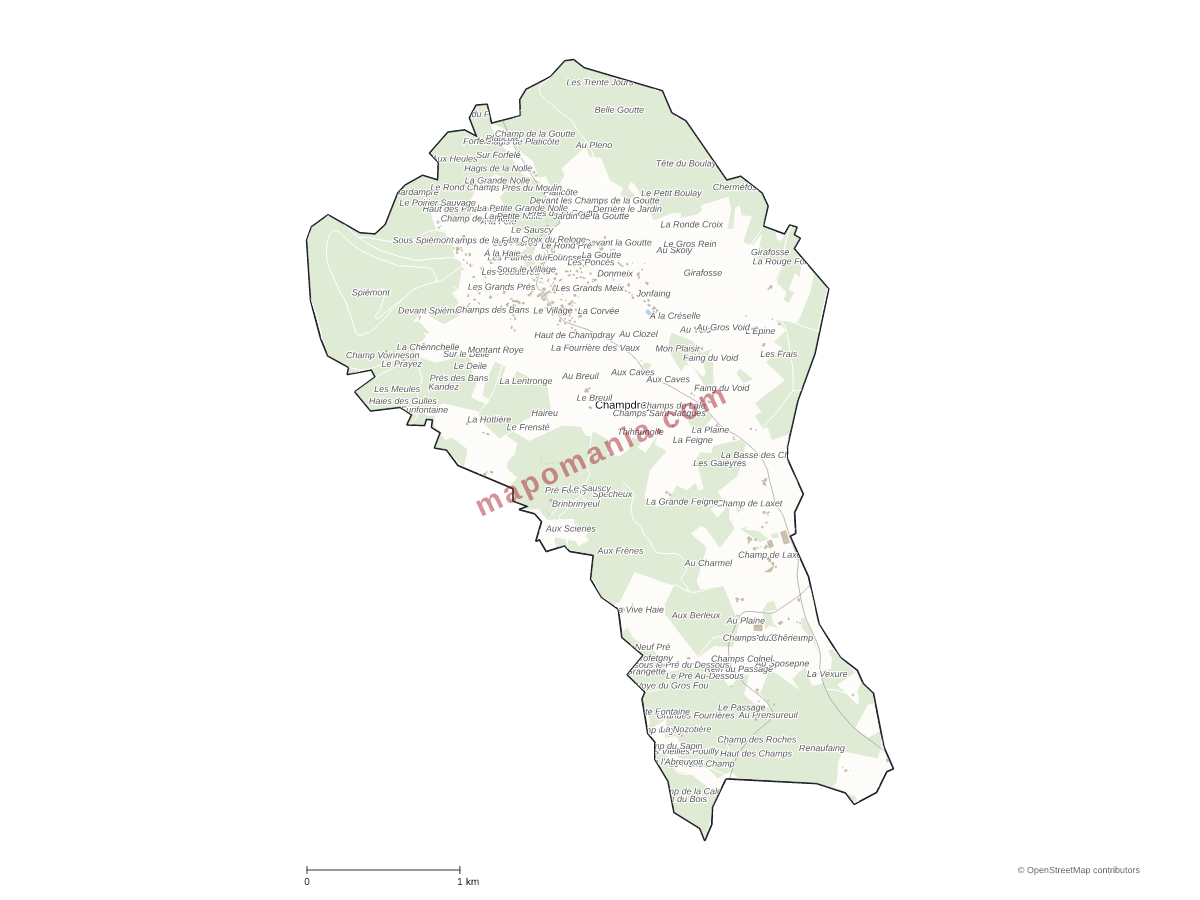 Carte de Champdray à personnaliser