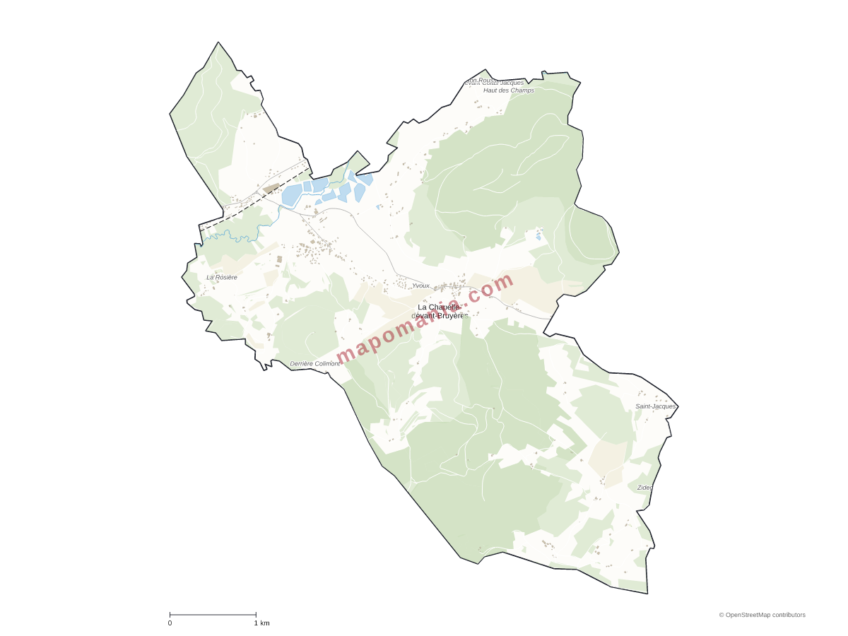 Carte de La Chapelle-devant-Bruyères à personnaliser