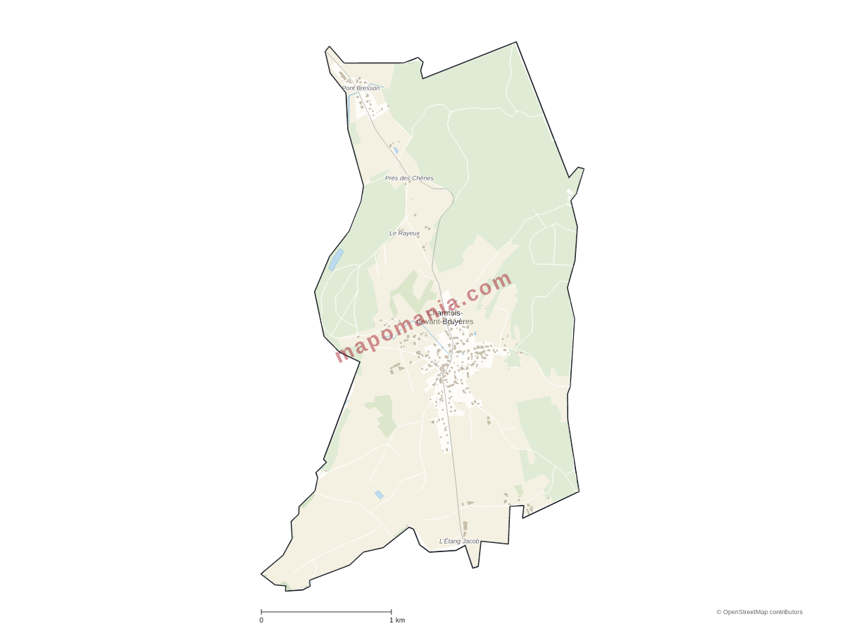 Carte de Charmois-devant-Bruyères à personnaliser