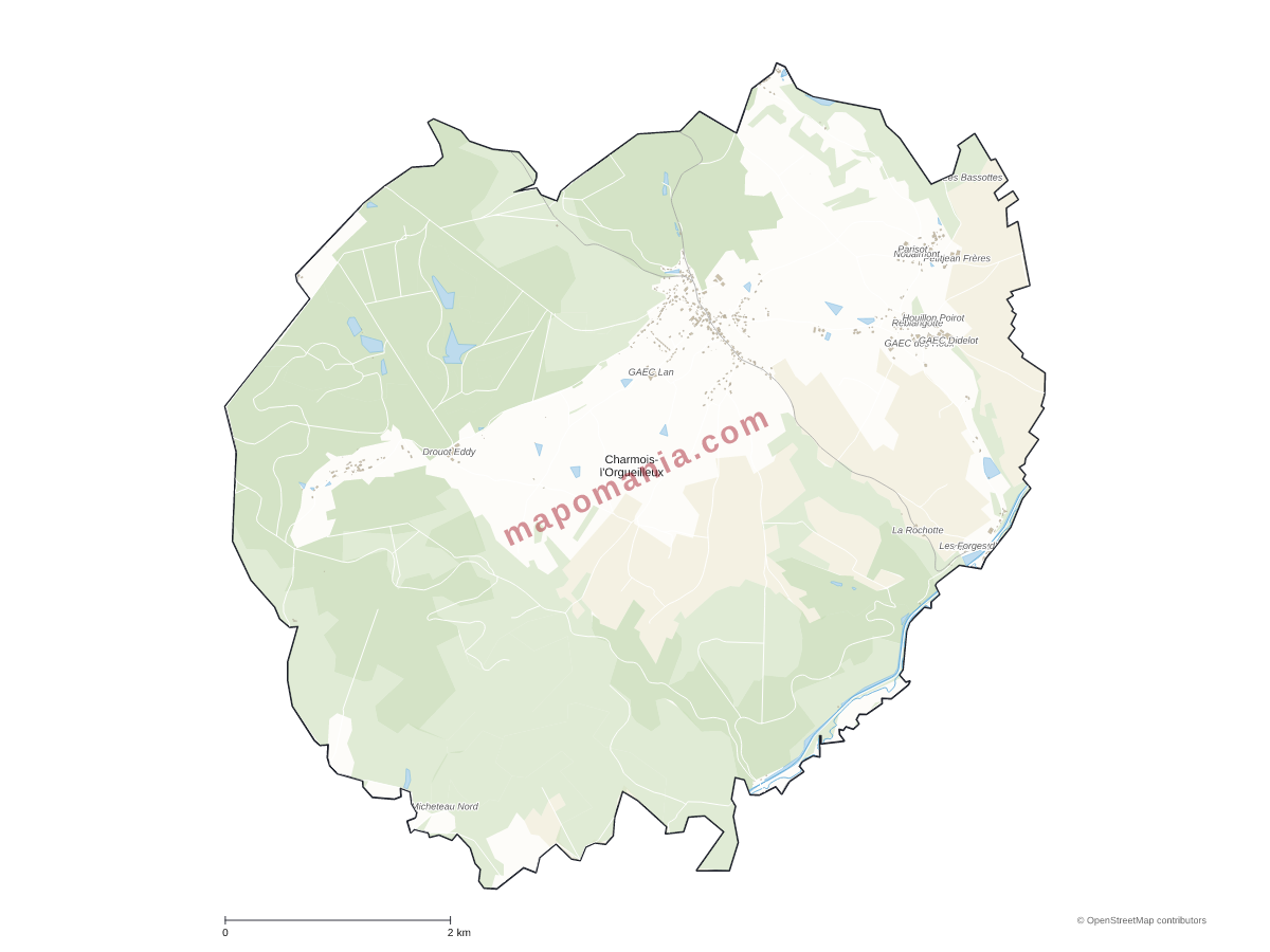 Carte de Charmois-l'Orgueilleux à personnaliser