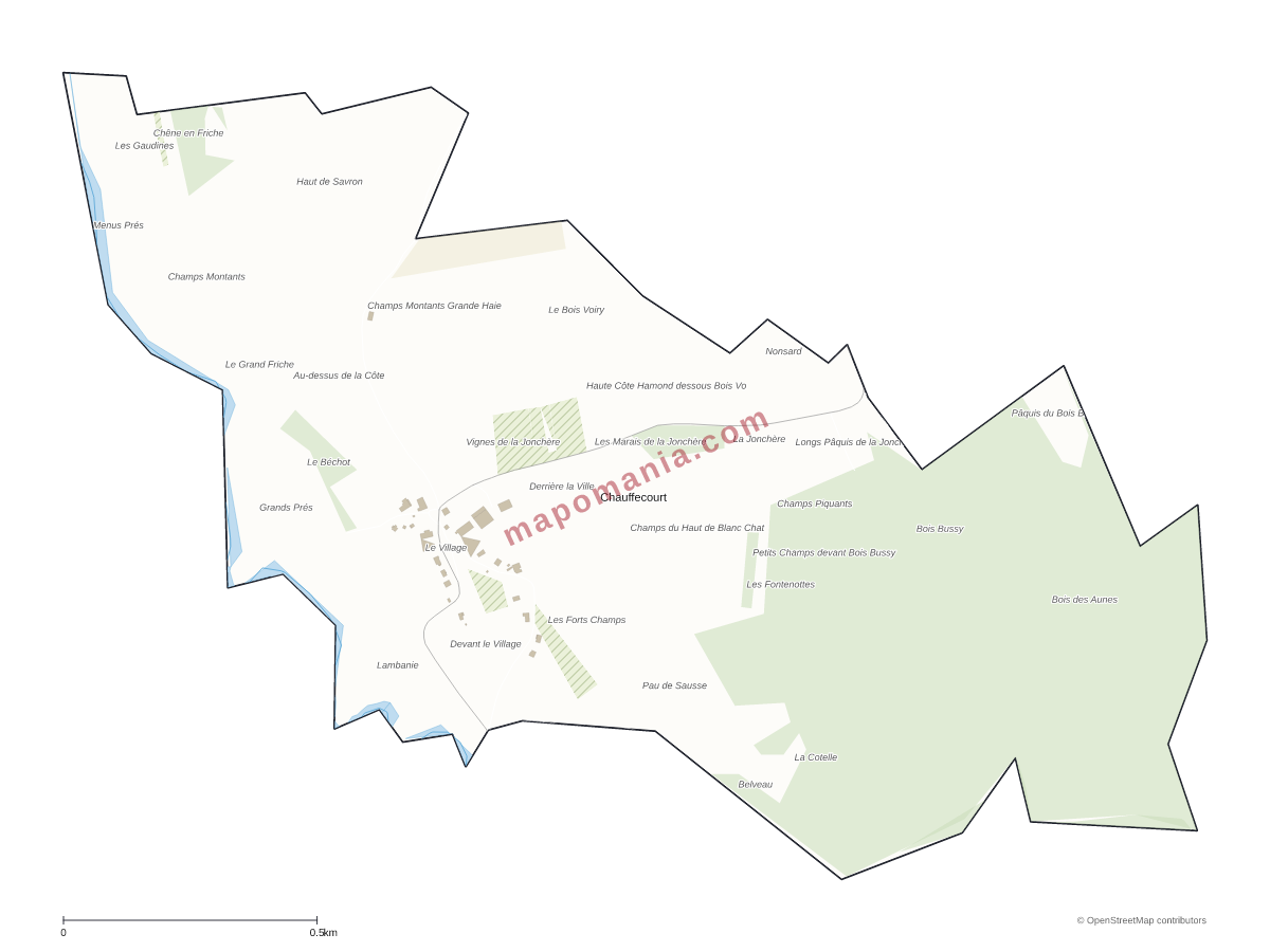 Carte de Chauffecourt à personnaliser