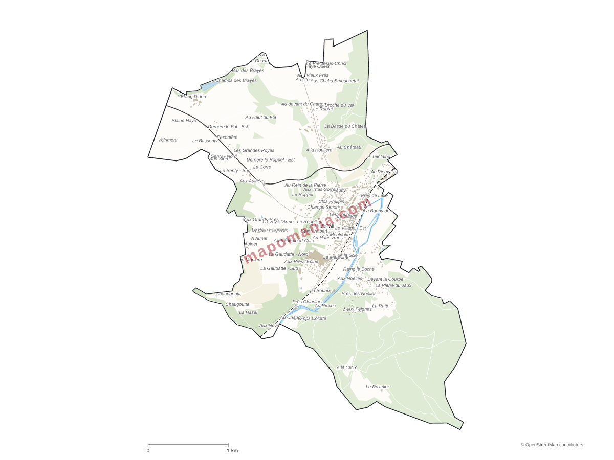 Carte de Cheniménil à personnaliser