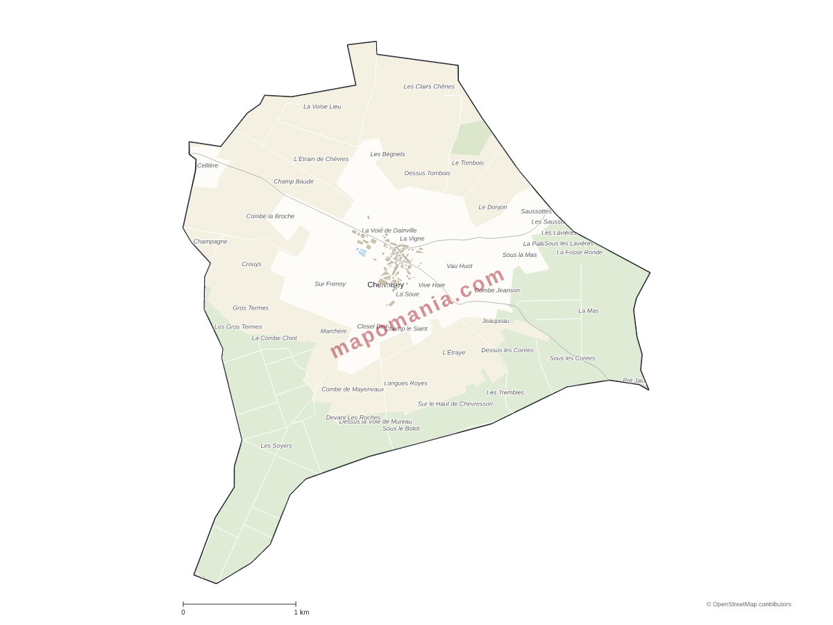 Carte de Chermisey à personnaliser