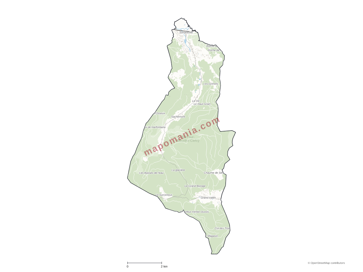 Carte de Ban-sur-Meurthe-Clefcy à personnaliser