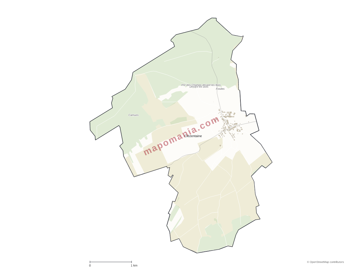 Carte de Clézentaine à personnaliser