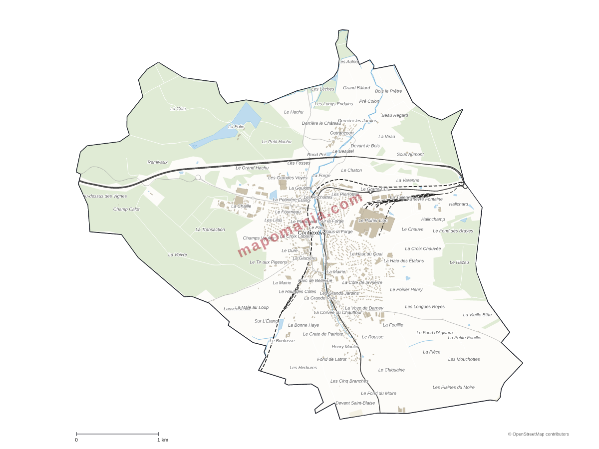 Carte de Contrexéville à personnaliser