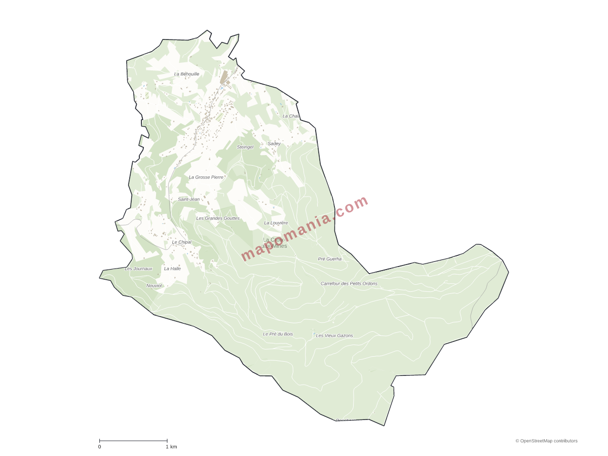 Carte de La Croix-aux-Mines à personnaliser