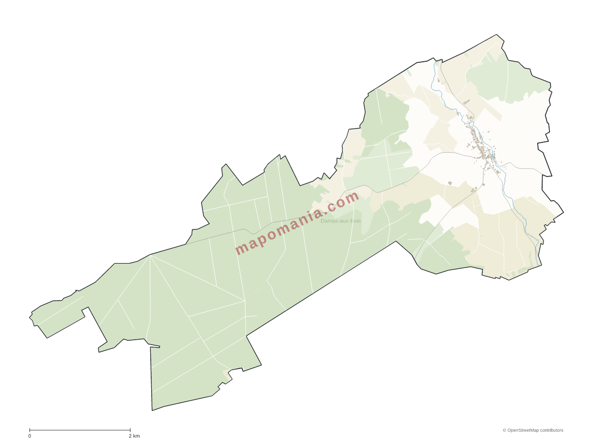 Carte de Damas-aux-Bois à personnaliser