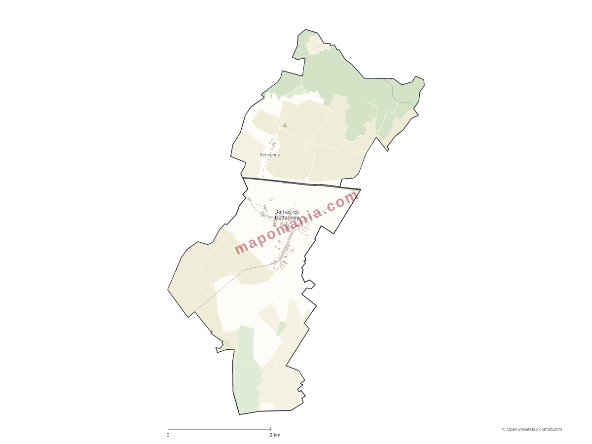 Carte de Damas-et-Bettegney à personnaliser