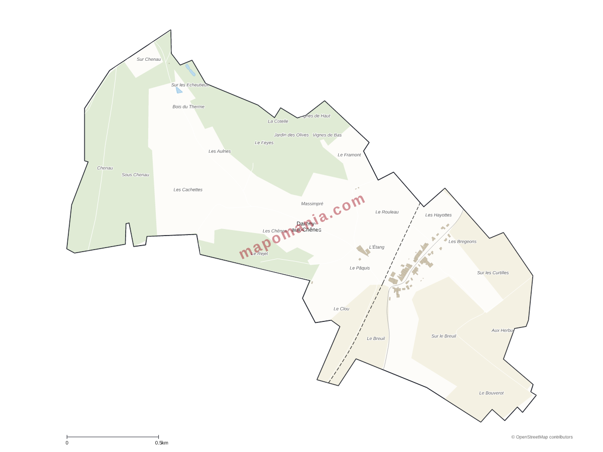 Carte de Darney-aux-Chênes à personnaliser