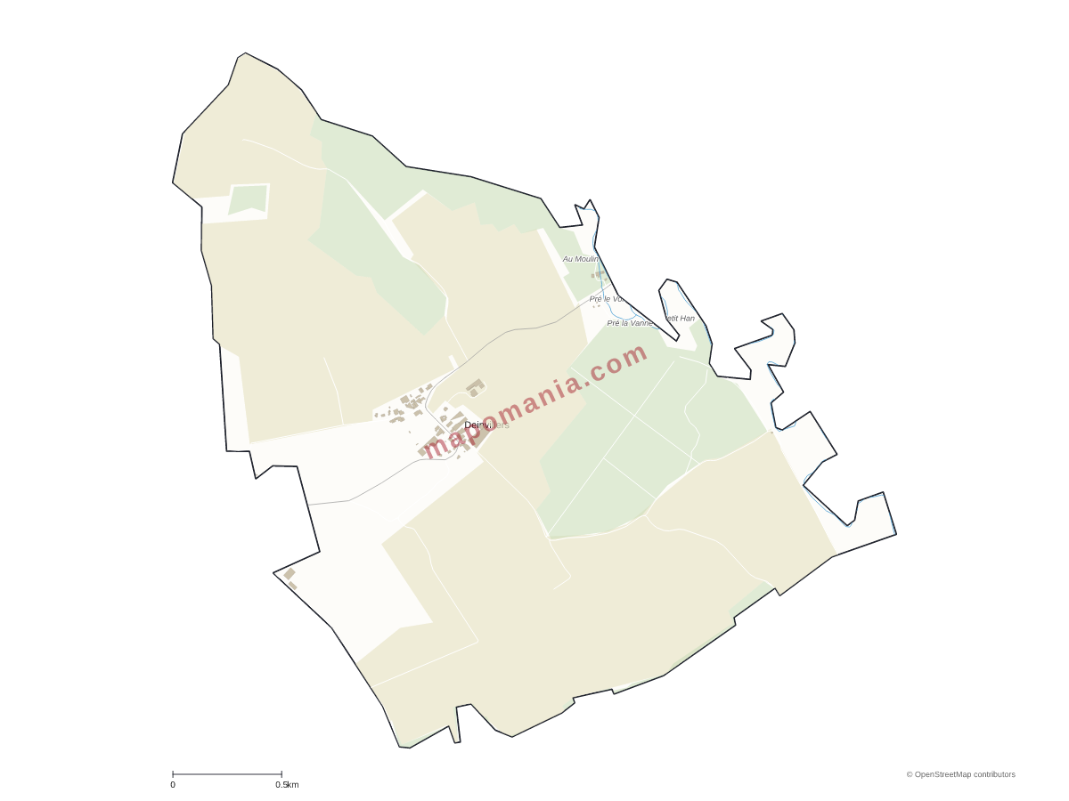Carte de Deinvillers à personnaliser