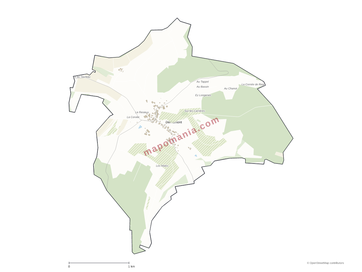 Carte de Derbamont à personnaliser