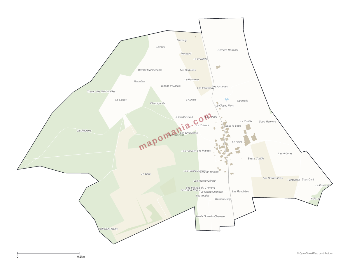 Carte de Dolaincourt à personnaliser