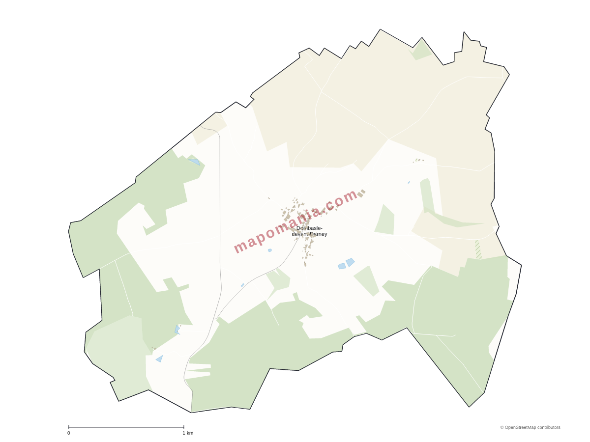 Carte de Dombasle-devant-Darney à personnaliser