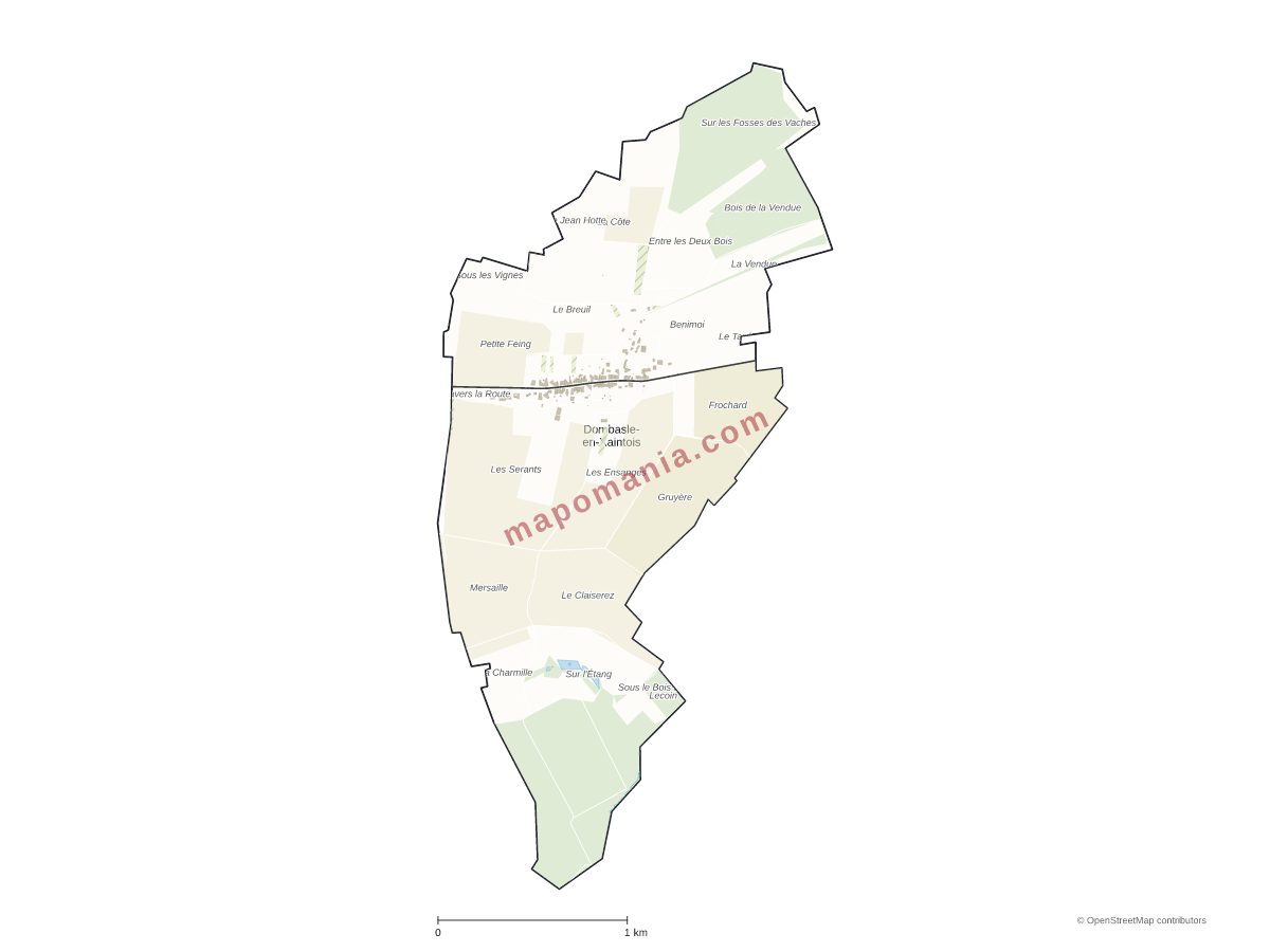 Carte de Dombasle-en-Xaintois à personnaliser
