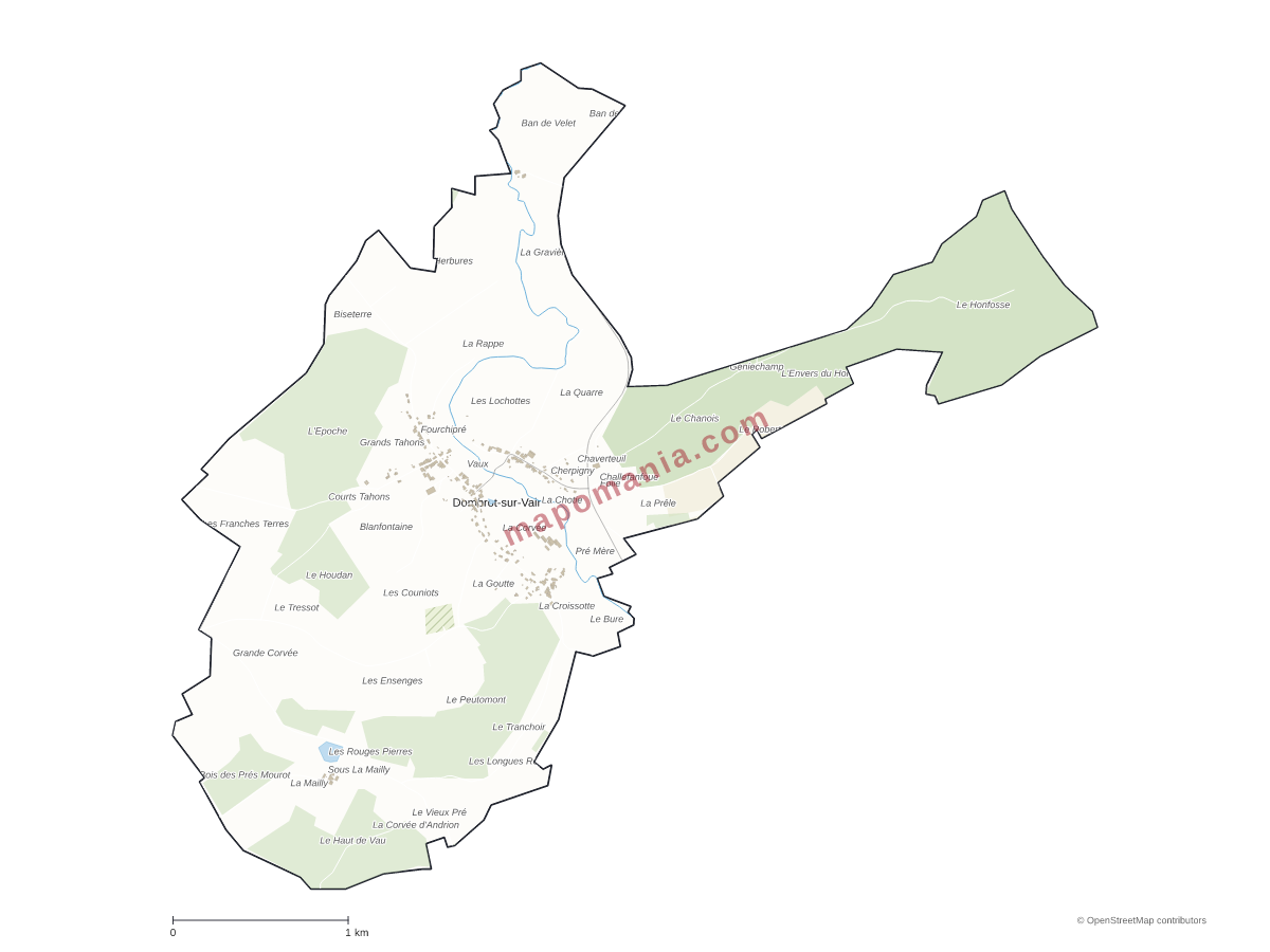 Carte de Dombrot-sur-Vair à personnaliser