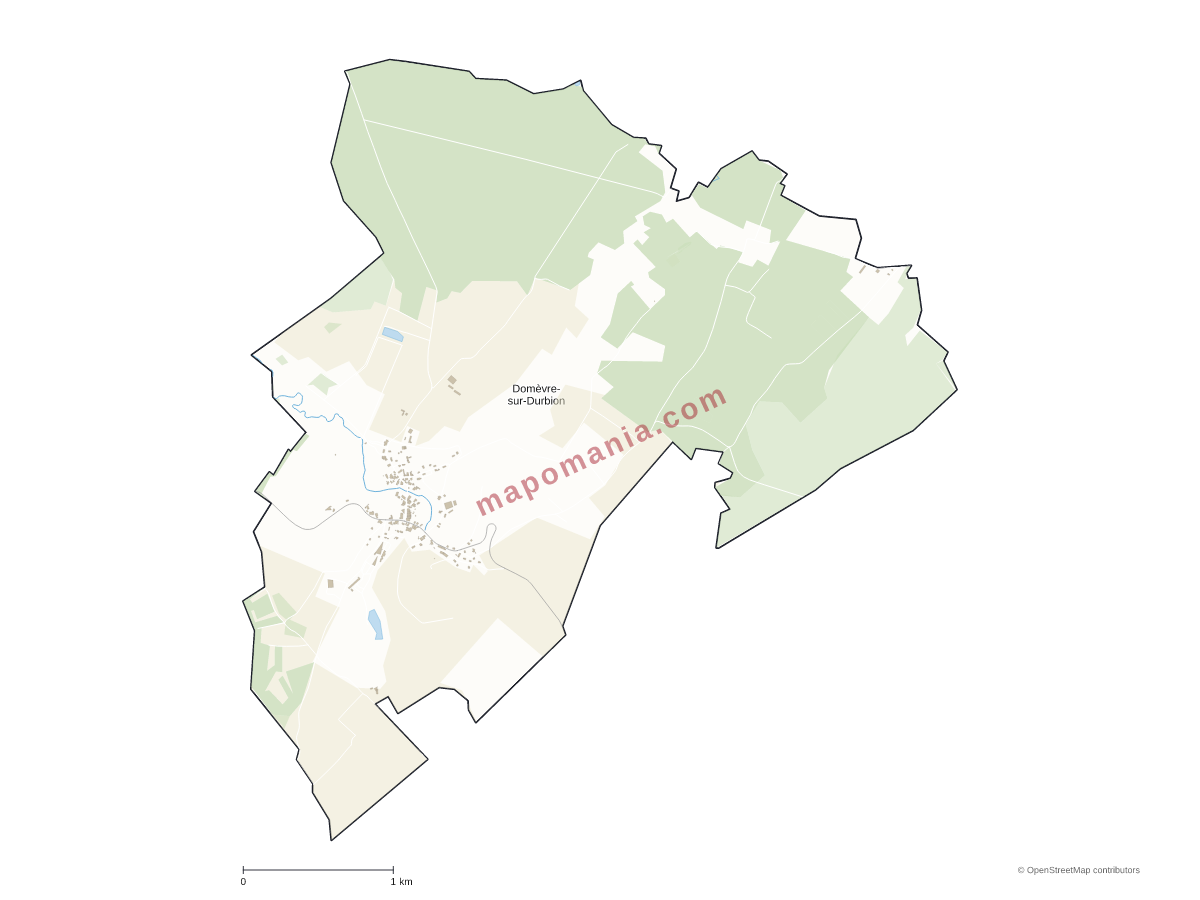 Carte de Domèvre-sur-Durbion à personnaliser